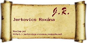 Jerkovics Roxána névjegykártya